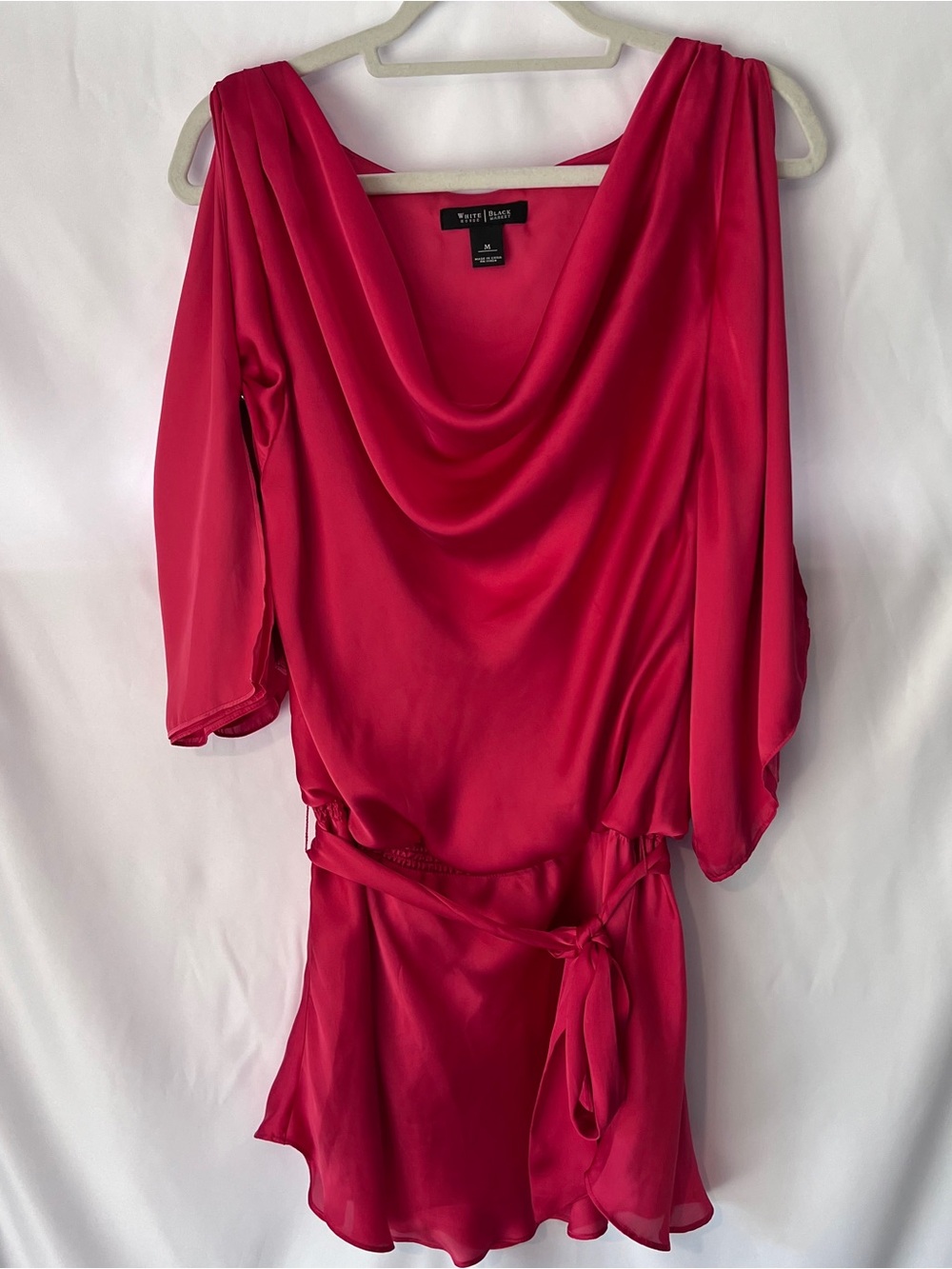 White House Black Market Red One-Shoulder Satin Dress - Picture 11 of 13